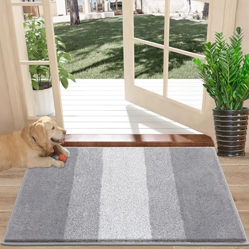Vaukki Indoor Doormat Entryway Light Grey Door Mat 32x20 inch by Vaukki