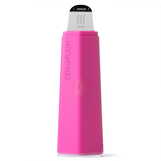 DERMAFLASH DERMAPORE+™ Ultrasonic 2-in-1 Pore Extractor and Serum Infuser, Pop Pink