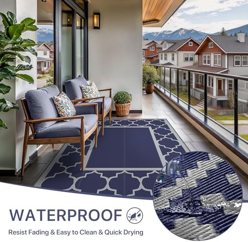 GENIMO Outdoor Rug, Waterproof Plastic Rugs - Image 3