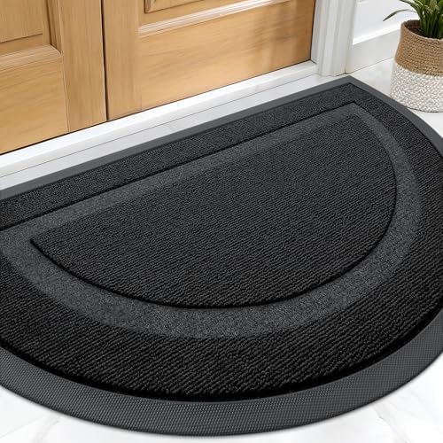 OLANLY Half Circle Front Door Mat Outside 47x32 All-Season Rubber Doormat by OLANLY