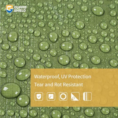 GUARD SHIELD Heavy Duty Tarp 12x12 Feet Green Multi Purpose Thick Waterproof - Image 3