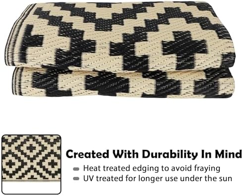 SAND MINE Reversible Mats, Plastic Straw Rug, Modern Area Rug, Large Floor Mat - Image 3
