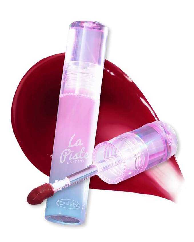 DEARMAY LA PISTE LIP TINT LP01 Voyage 0.14 oz. long lasting lip stain with glossy finish and lightweight texture, non sticky, hydrating formula with no flaking and glassy vivid tint, korean makeup