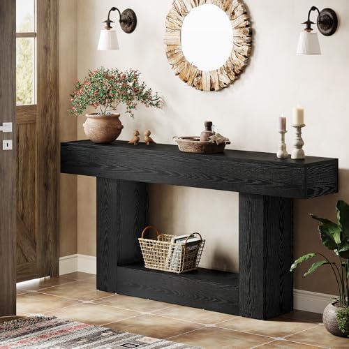 Tribesigns 63" Console Table, Farmhouse 2-Tier Entryway Table - Image 3