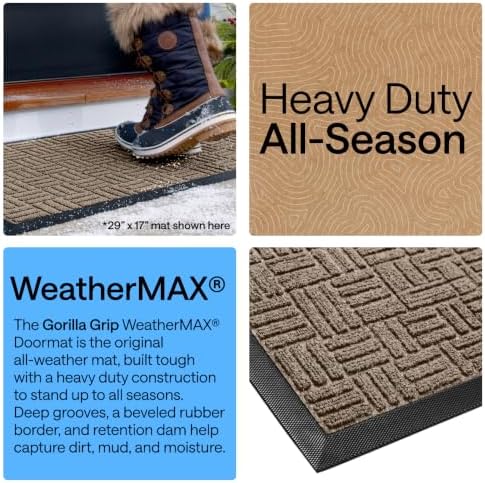 GORILLA GRIP WeatherMAX Door Mat, Indoor Outdoor Use - Image 3