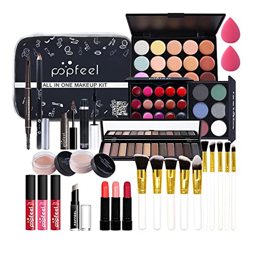 Makeup Sets For Women Brush Sets(Eyeshadow,Primer,Concealer,lipstick,lipgloss,Eyeliner,Eyebrow,Makeup brushe,Mascara &more) (27 sets A)