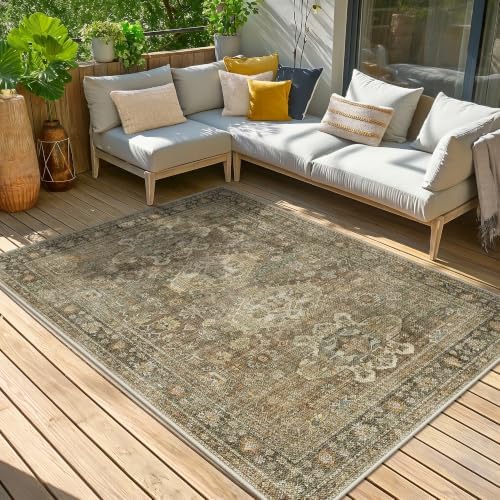 GENIMO 8x10 Outdoor Rug, Washable Quick Dry - Image 4