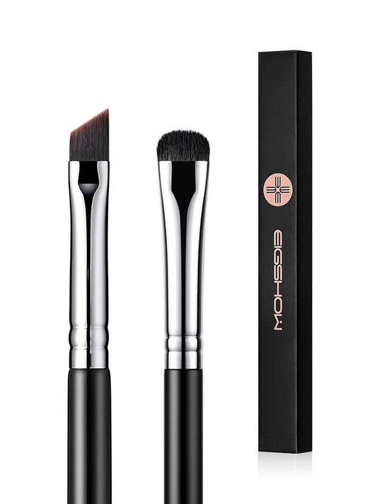 EIGSHOW Angled Eyeliner Brush & Eyeshadow Brush, High-End Precision Gel Liner and Short Smudge Brushes for Cat Eye, Winged Liner (E835&E806)