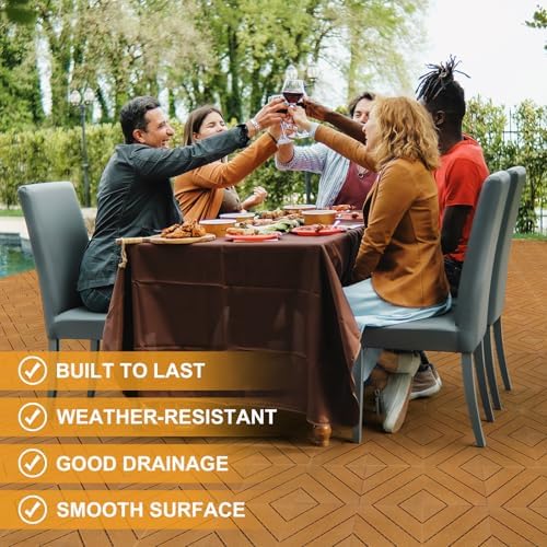 27 PCS Interlocking Deck Tiles, 12x12 PE Plastic Patio Flooring, Outdoor & - Image 6