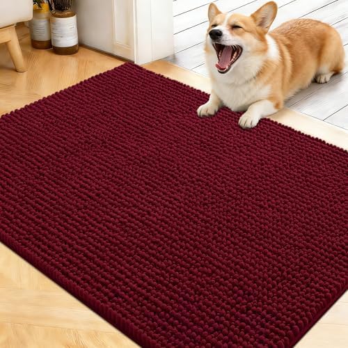 OLANLY Dog Door Mat for Muddy Paws 40x32, Extra Absorbent Chenille Mud Mat by OLANLY