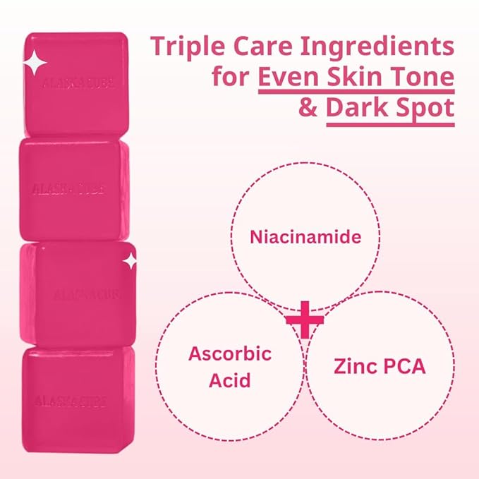 Rose Glow Perfumed Shower Bar Body Wash Dark Spot Removal 4.93 oz (Pack of 3) | Soft Smooth Skin Moisturizes Perfect for Women Gift Beauty Bundle Value Set (Rose Floral)