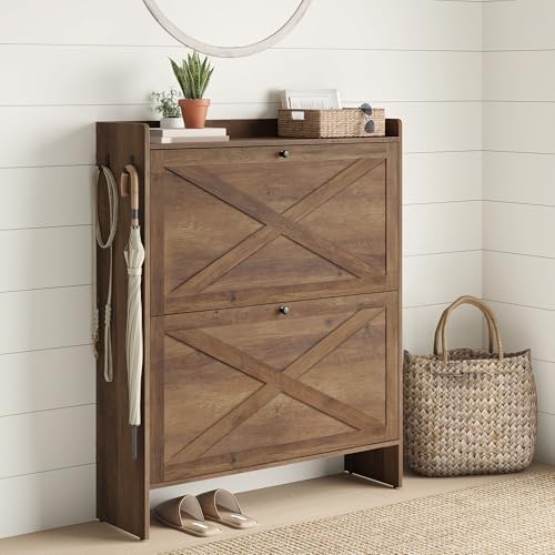 VASAGLE Narrow Shoe Storage Cabinet Organizer by VASAGLEbySONGMICSHOME