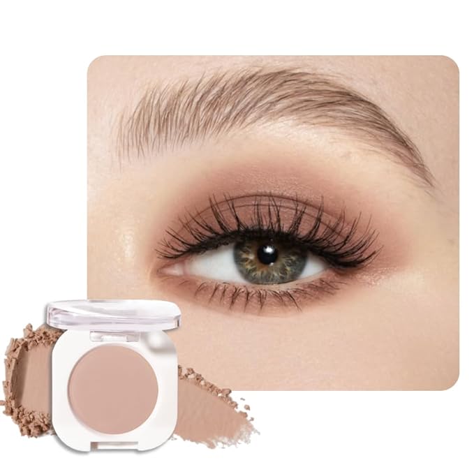 Light Brown Single Matte Eyeshadow Makeup, Neutral Powde Eye Shadow for Women, Rosy Brown Eyeshadow Palette Pigmented Waterproof, sombras para ojos, Lightweight Blendable, Girls Eyeshadows Gift