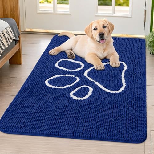 Smiry Dog Door Mat for Muddy Paws, Absorbent Non Slip Dirt Trapper by Smiry