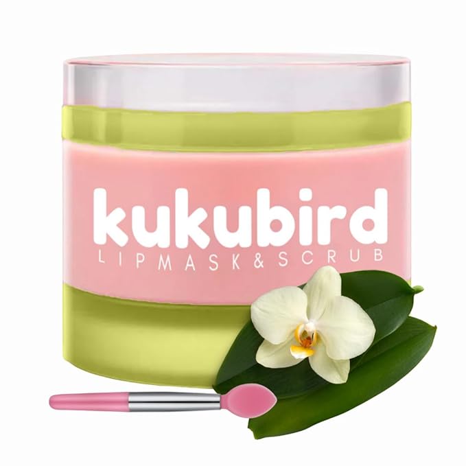 kukubird Lip Mask Overnight Hydrating Lip Balm Mask Exfoliating Lip Scrub Lip Care Treatment For Chapped and Cracked Lips-Vanilla