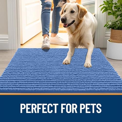OLANLY Dog Door Mat for Muddy Paws 59x35, Extra Absorbent Chenille Mud Mat - Image 6