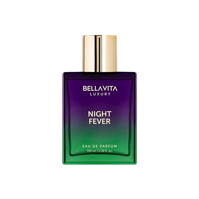 BELLAVITA Luxury NIGHT FEVER Perfume for Women and Men | Notes of Bergamot Mandarin, Peach, Musk & Vanilla | Long Lasting Eau De Parfum for Man and Woman | Fruity Premium Unisex Fragrance Scent