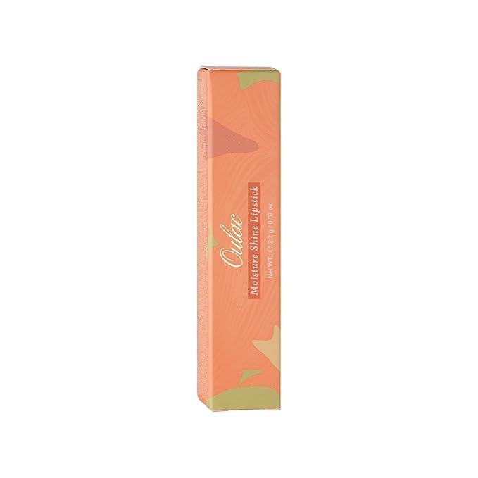Oulac Moisture Peach Nude Lipstick - 2 in 1 Shimmer Lipstick & Lip Balm, Shimmer Soild Lip Gloss, Lightweight Smooth, Natural Look Best for Dry, Cracked and Chapped Lips, Vegan 2.2g/0.07oz (S05)