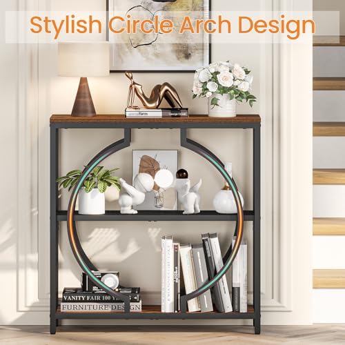 Snughome Entryway Table with 3 Tier Storage Shelves, Narrow Console Table - Image 4