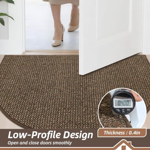 BEQHAUSE Dirt Trapper Door Mat 32" x 48" Half Circle Non Slip Rugs - Image 5