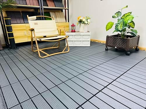 Plastic Interlocking Deck Tiles, 44 Pack Patio Deck Tiles, Patio Floor Decking - Image 6