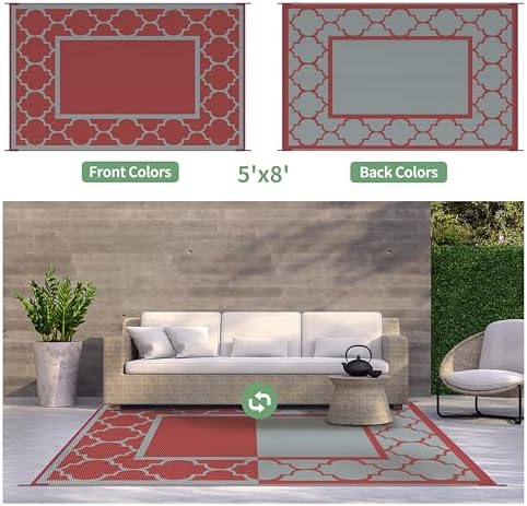 GENIMO Outdoor Rug, Waterproof Plastic Rugs - Image 5