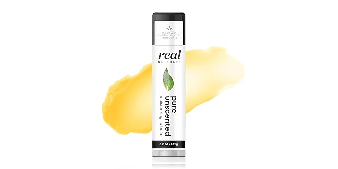 Organic Lip Balm With Coconut Oil | Handmade In the USA | Pure Unscented 4-Pack | Natural Lip Balm | Coconut Oil Lip Balm for Dry & Cracked Lips | Beeswax Lip Balm | 4 Lip Balm Pack