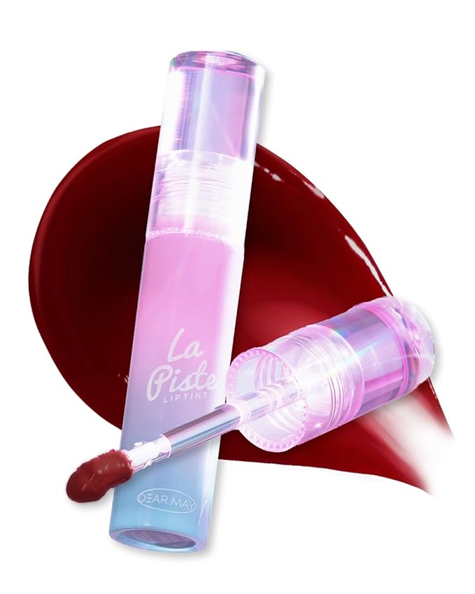 DEARMAY LA PISTE LIP TINT LP02 Fancy 0.14 oz. long lasting lip stain with glossy finish and lightweight texture, non sticky, hydrating formula with no flaking and glassy vivid tint, korean makeup