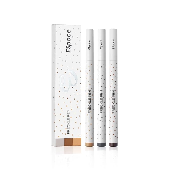 Freckle Pen 3 Colors Waterproof Long Lasting Quick Dry Small Spot Natural Like Face Freckle Makeup Pen, Dark Brown, Light Brown and Grey, Upgrade Design