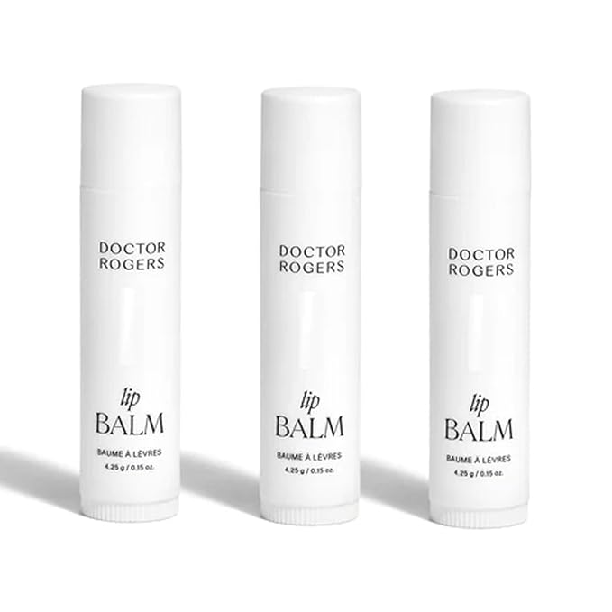 Doctor Rogers Lip Balm, Hydrating and Softening Lip Moisturizer For Very Dry Lips, Dermatologist-Created, Natural, & Hypoallergenic Moisturizing Lip Balms, 4.25g Tube, Pack of 3