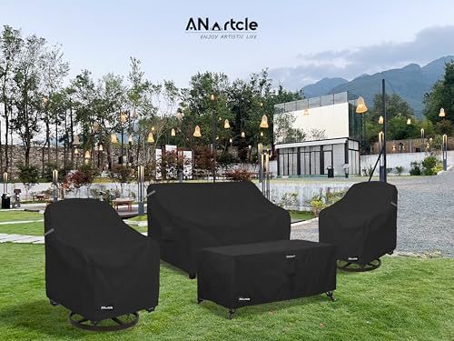 ANartcle Patio Coffee Table Cover, 600D Waterproof Heavy Duty Rectangular - Image 6