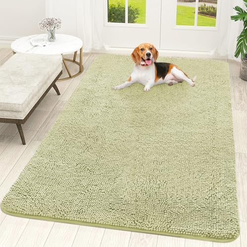 OLANLY Dog Door Mat for Muddy Paws 70x46, Super Absorbent Chenille Mud Mat by OLANLY
