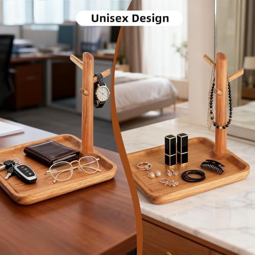 Acacia Wood Key Tray for Entryway Table - Image 5