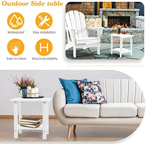 Apolimi Adirondack Outdoor Side Table, 2-Tier Sturdy Patio End Table Weather - Image 4