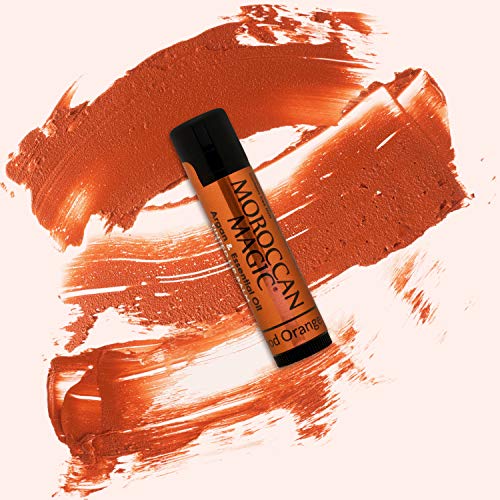 Moroccan Magic Blood Orange Red Tinted Lip Balm | Made with Natural Cold Pressed Argan and Essential Oils | Lip Balm | Smooth Application | Non-Toxic, Cruelty Free | 2 Pack