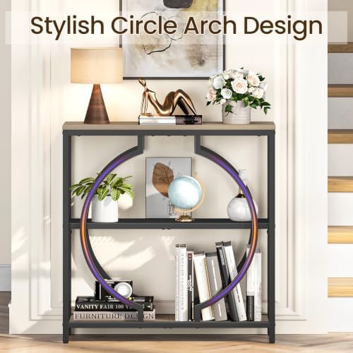 Snughome Entryway Table with 3 Tier Storage Shelves, Narrow Console Table - Image 4