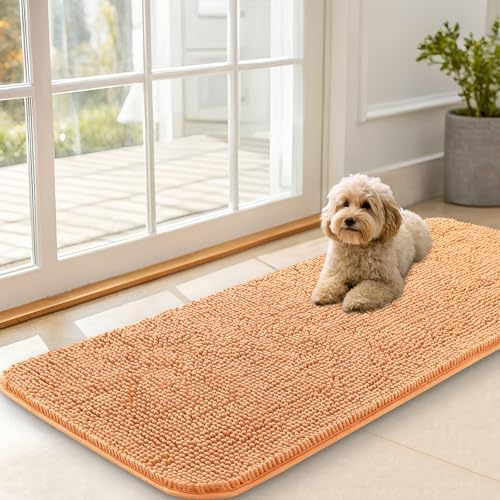 OLANLY Dog Door Mat for Muddy Paws 47x20, Super Absorbent Chenille Mud Mat by OLANLY