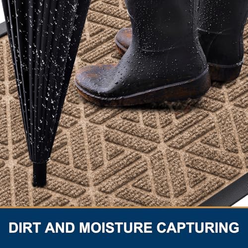 Smiry Front Door Mat Outside Entrance, Low Profile Rubber Doormat - Image 3