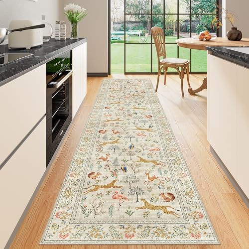 DUKINO 2.6x10 Washable Runner Rug, Non Slip Animal Rug by DUKINO