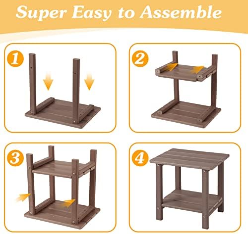 Apolimi Adirondack Outdoor Side Table, 2-Tier Sturdy Patio End Table Weather - Image 6