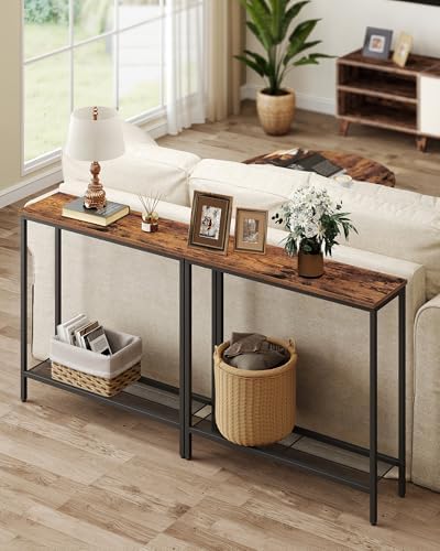VASAGLE 31.5" Console Table, Narrow Behind Couch Table, 2 Tier - Image 6