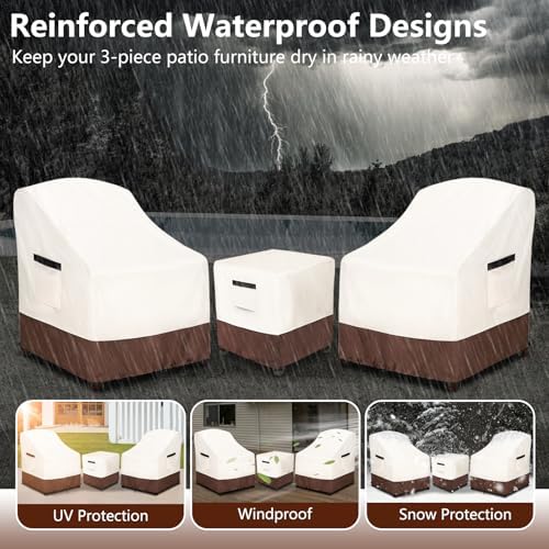 Patio Furniture Covers for 3 Piece Outdoor Bistro Sets, 100% Waterproof Outdoor - Image 5