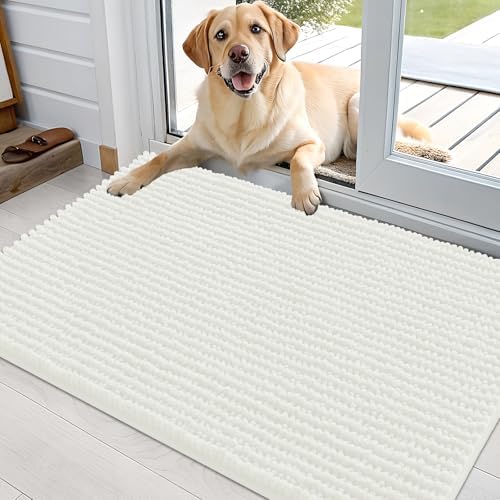 OLANLY Dog Door Mat for Muddy Paws 36x24, Extra Absorbent Chenille Mud Mat by OLANLY