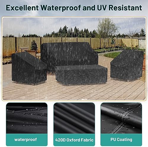 Mrrihand Patio Furniture Covers, 4 Piece Outdoor Furniture Cover Waterproof - Image 4
