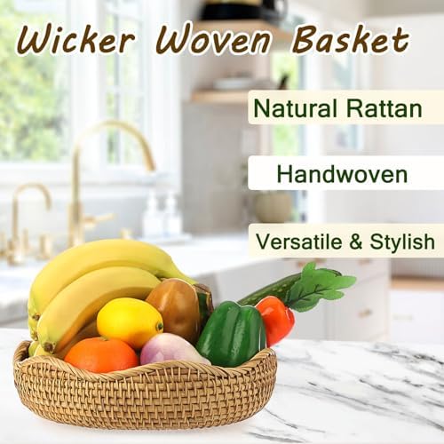 Hipiwe 10" Round Wicker Basket Key Bowl - Image 2