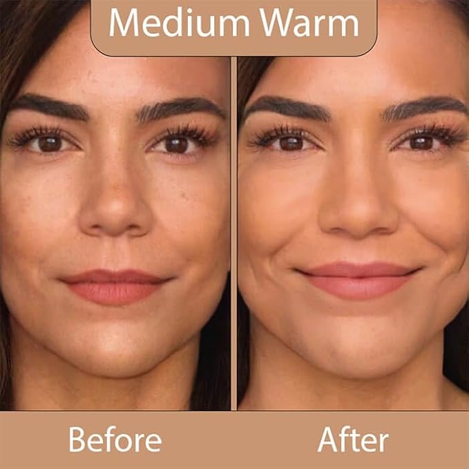 LUMINESS Silk Airbrush Spray Foundation 2-PC Kit - Foundation & Dual-Sided Angled Makeup Brush - Buildable Coverage, Anti-Aging Formula, Humidity Resistant, Hydrates & Moisturizes, Medium Warm