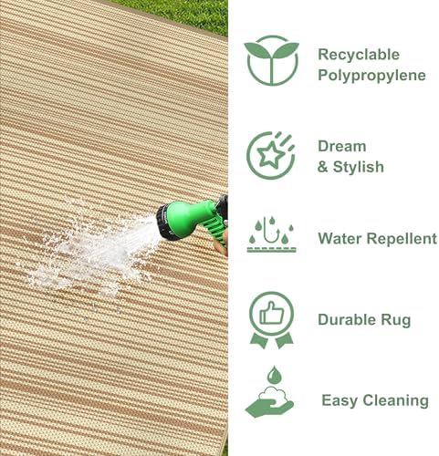 GENIMO Outdoor Rug, Waterproof Plastic Rugs - Image 5