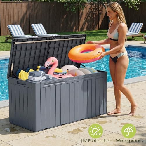 Devoko 100 Gallon Outdoor Storage Box, Waterproof Deck Box Lockable - Image 3
