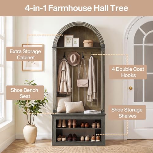 Tribesigns 70.87" Arched Hall Tree - Image 5