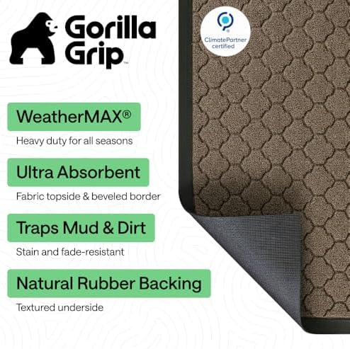 GORILLA GRIP WeatherMAX Door Mat, Indoor Outdoor - Image 2
